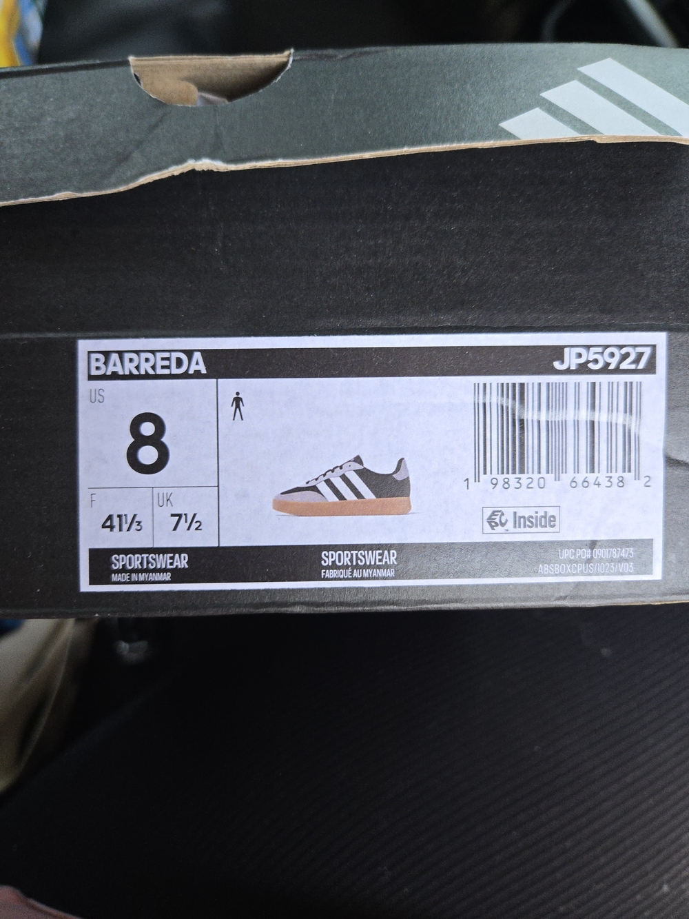 adidas Barreda Sneakers in Black, White and Gum